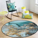 Marble texture Golden line Circular Felt Rugs - LeobonZone