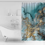 Marble texture Golden line Waterproof Durable Shower Curtain - LeobonZone