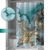 Marble texture Golden line Waterproof Durable Shower Curtain - LeobonZone