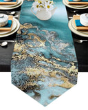 Marble texture Golden line Table Runner Place Mats Sharp Angle