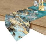 Marble texture Golden line Table Runner Place Mats Sharp Angle - LeobonZone