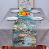 Marble texture Golden line Table Runner Place Mats - LeobonZone