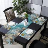 Marble texture Golden line Table Flag And Table Mat Suit Sharp angle