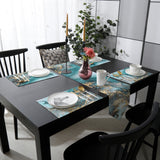 Marble texture Golden line Table Flag And Table Mat Suit Sharp angle - LeobonZone