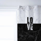 Black and white marble texture window curtains - LeobonZone