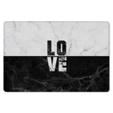 Black and white marble texture Leather Doormat - LeobonZone