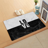 Black and white marble texture Leather Doormat