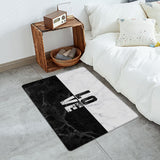 Black and white marble texture Leather Doormat - LeobonZone