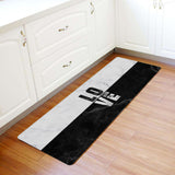 Black and white marble texture Leather Doormat - LeobonZone