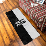 Black and white marble texture Leather Doormat - LeobonZone