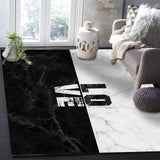 Black and white marble texture Right Angle Felt Rugs - LeobonZone