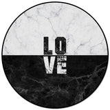 Black and white marble texture Circular Felt Rugs - LeobonZone
