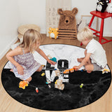 Black and white marble texture  Circular Sponge Rugs
