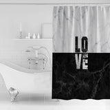 Black and white marble texture Waterproof Durable Shower Curtain - LeobonZone