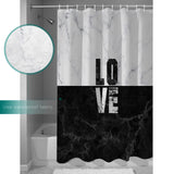Black and white marble texture Waterproof Durable Shower Curtain - LeobonZone