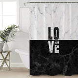 Black and white marble shower curtain