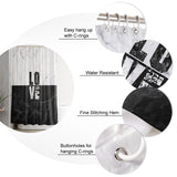 Black and white marble texture Waterproof Durable Shower Curtain - LeobonZone