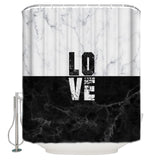 Black and white marble texture Waterproof Durable Shower Curtain - LeobonZone