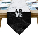 Black and white marble texture Table Runner Place Mats Sharp Angle - LeobonZone