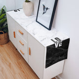 Black and white marble texture Table Runner Place Mats - LeobonZone