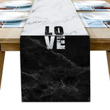 Black and white marble texture Table Runner Place Mats - LeobonZone