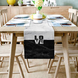 Black and white marble texture Table Runner Place Mats - LeobonZone