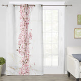 Pink Cherry marble texture window curtains - LeobonZone