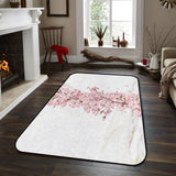 Pink Cherry marble texture Sponge Rillet Rubber Rugs - LeobonZone