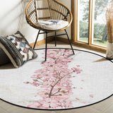Pink Cherry marble texture Circular Felt Rugs - LeobonZone