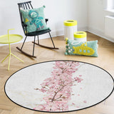 Pink Cherry marble texture Circular Felt Rugs - LeobonZone