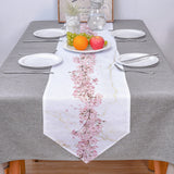 Pink Cherry marble texture Table Runner Place Mats Sharp Angle - LeobonZone