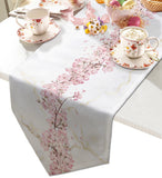 Pink Cherry marble texture Table Runner Place Mats Sharp Angle - LeobonZone