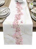 Pink Cherry marble texture Table Runner Place Mats - LeobonZone
