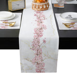 Pink Cherry marble texture Table Flag And Table Mat Suit - LeobonZone