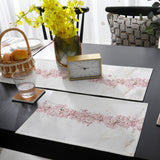 Pink Cherry marble texture Table Flag And Table Mat Suit - LeobonZone