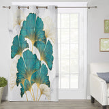 Ginkgo leaf marble texture window curtains - LeobonZone