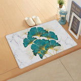 Ginkgo leaf marble texture Leather Doormat - LeobonZone