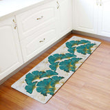 Ginkgo leaf marble texture Leather Doormat - LeobonZone