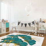 Ginkgo leaf marble texture Right Angle Felt Rugs - LeobonZone