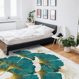 Ginkgo leaf marble texture Right Angle Felt Rugs - LeobonZone