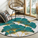 Ginkgo Leaf Marble Texture Circular Felt Rugs - LeobonZone