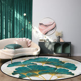 Ginkgo Leaf Marble Texture Circular Felt Rugs - LeobonZone