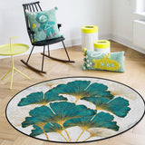 Ginkgo Leaf Marble Texture Circular Felt Rugs - LeobonZone