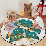 Ginkgo Leaf Marble Texture Circular Felt Rugs - LeobonZone