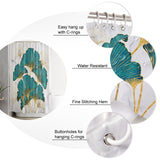 Ginkgo leaf marble texture Waterproof Durable Shower Curtain - LeobonZone