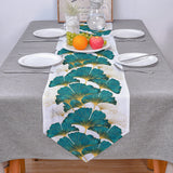 Ginkgo leaf marble texture Table Runner Place Mats Sharp Angle - LeobonZone