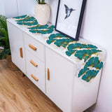 Ginkgo leaf marble texture Table Runner Place Mats Sharp Angle - LeobonZone