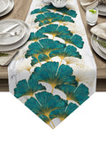 Ginkgo leaf marble texture Table Runner Place Mats Sharp Angle - LeobonZone