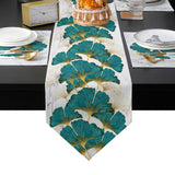 Ginkgo leaf marble texture Table Flag And Table Mat Suit Sharp angle - LeobonZone