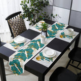 Ginkgo leaf marble texture Table Flag And Table Mat Suit Sharp angle